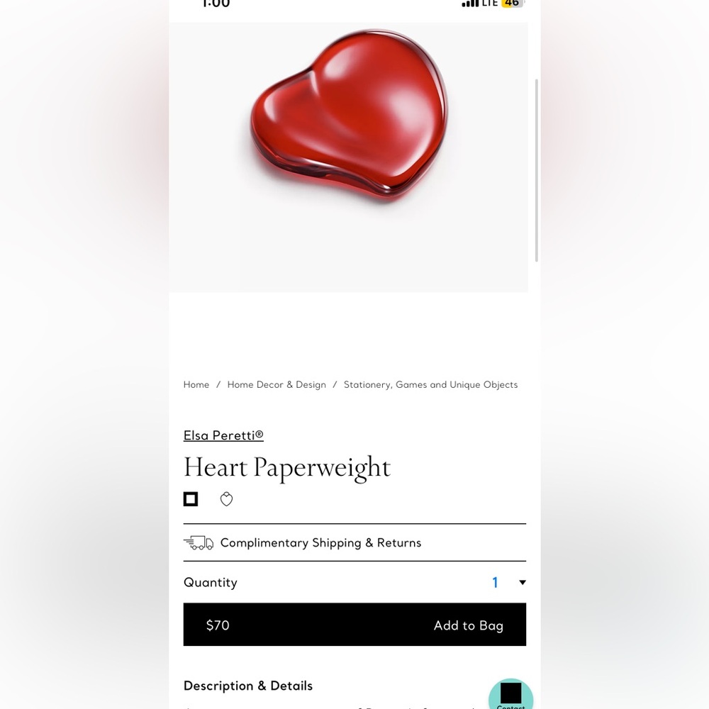 elsa peretti heart paperweight